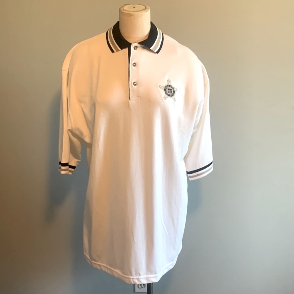 Secret Service  Mens White Polo Shirt